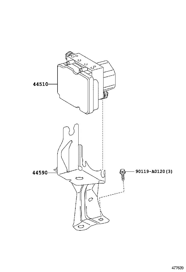 Brake System Actuator and Bracket diagram