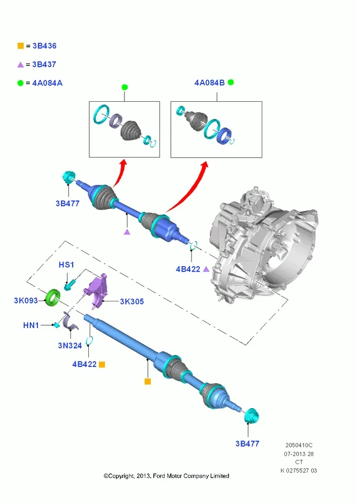 Front Axle Drive Shaft diagram