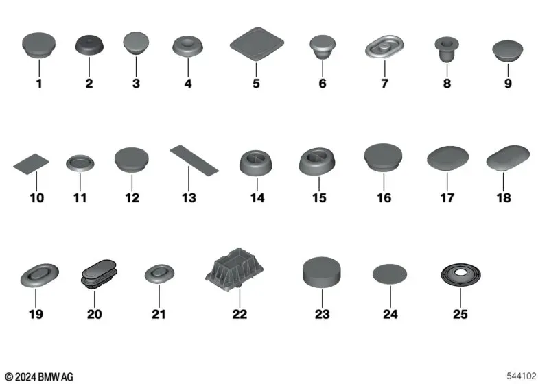Пробки и заглушки кузова diagram