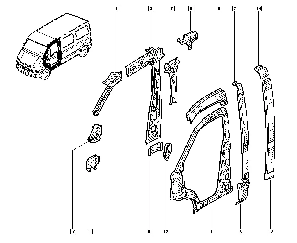 Door Openings and Body Sills diagram