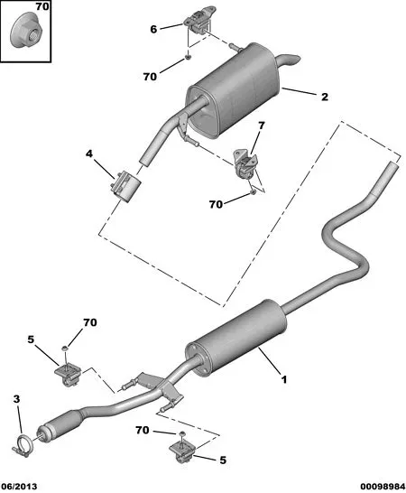 Center and Rear Exhaust diagram
