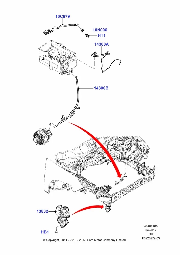 Battery Cables And Horn diagram