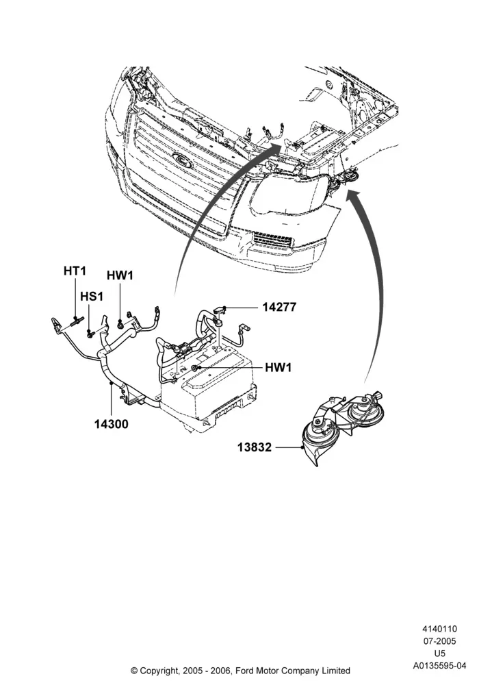 Battery Cables And Horn diagram