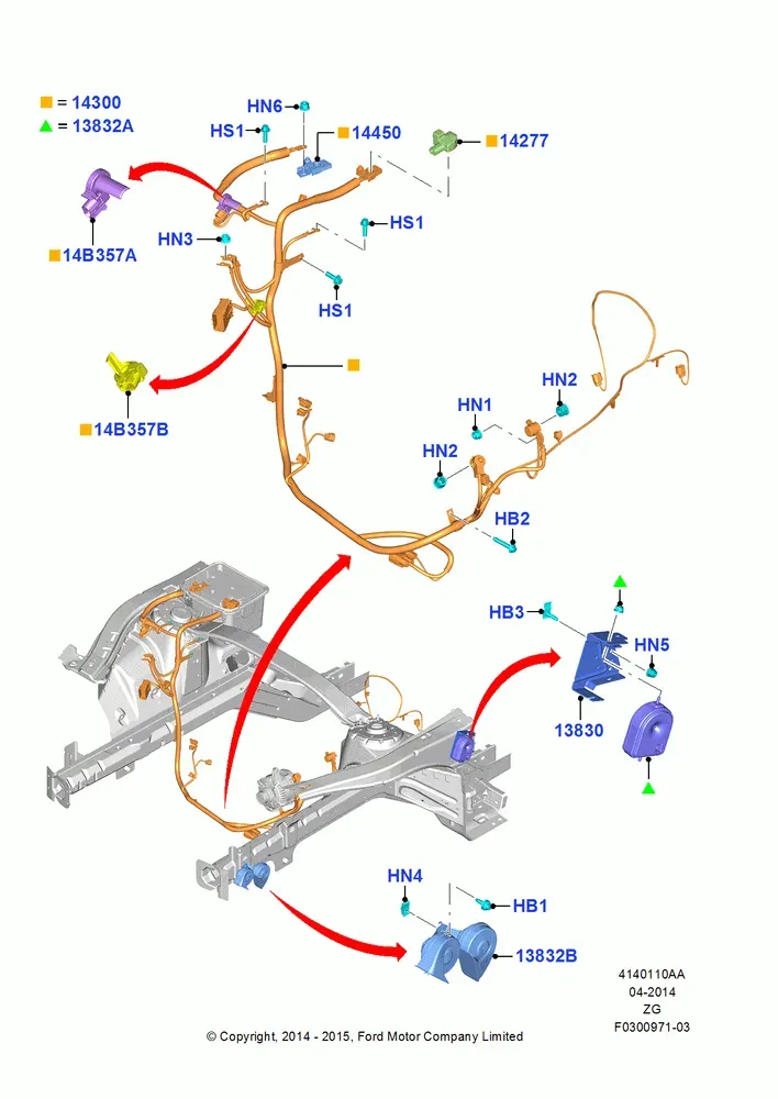 Battery Cables And Horn diagram