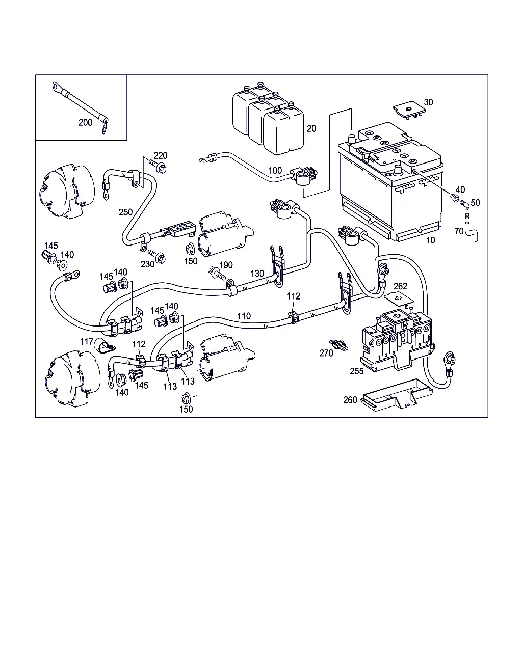 Battery, Starter and Alternator Cables diagram