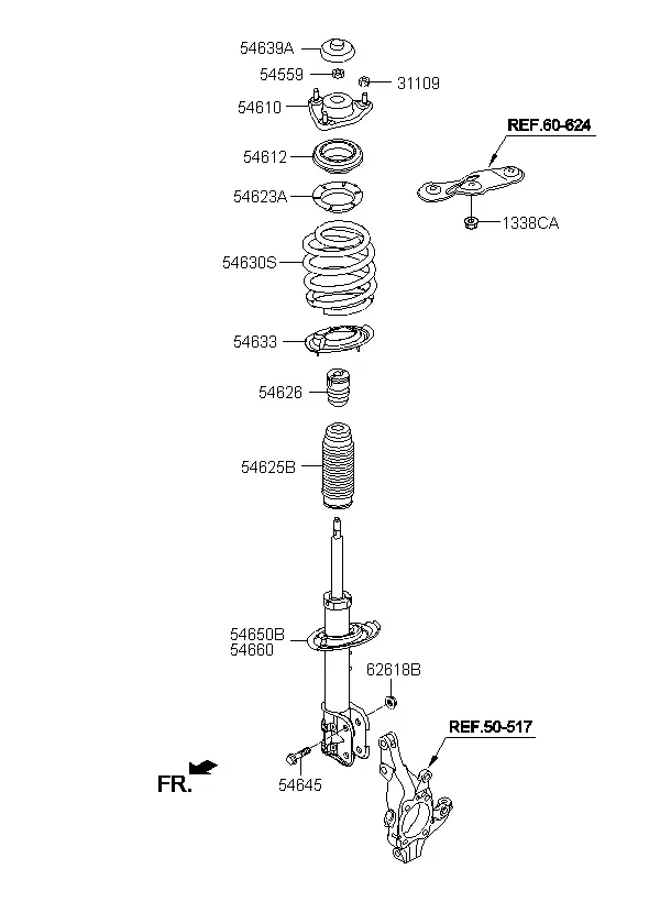 Front Suspension Spring and Strut diagram