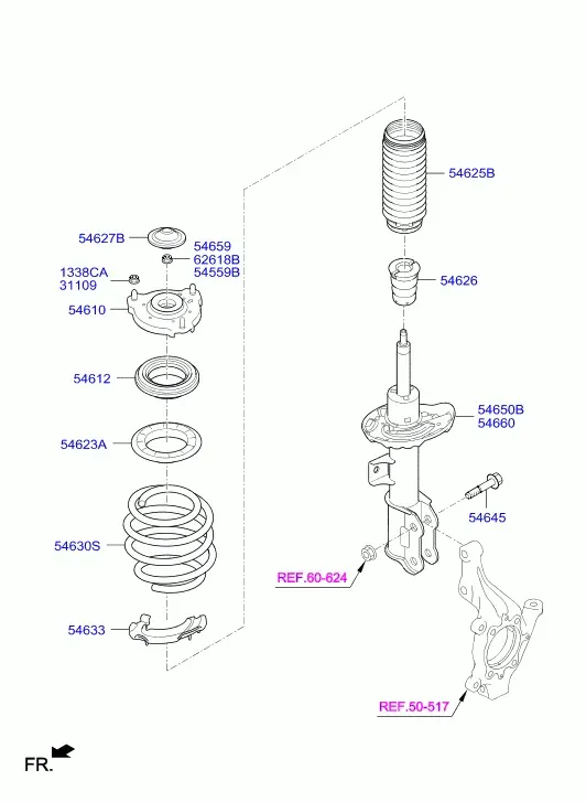 Front Suspension Spring and Strut diagram