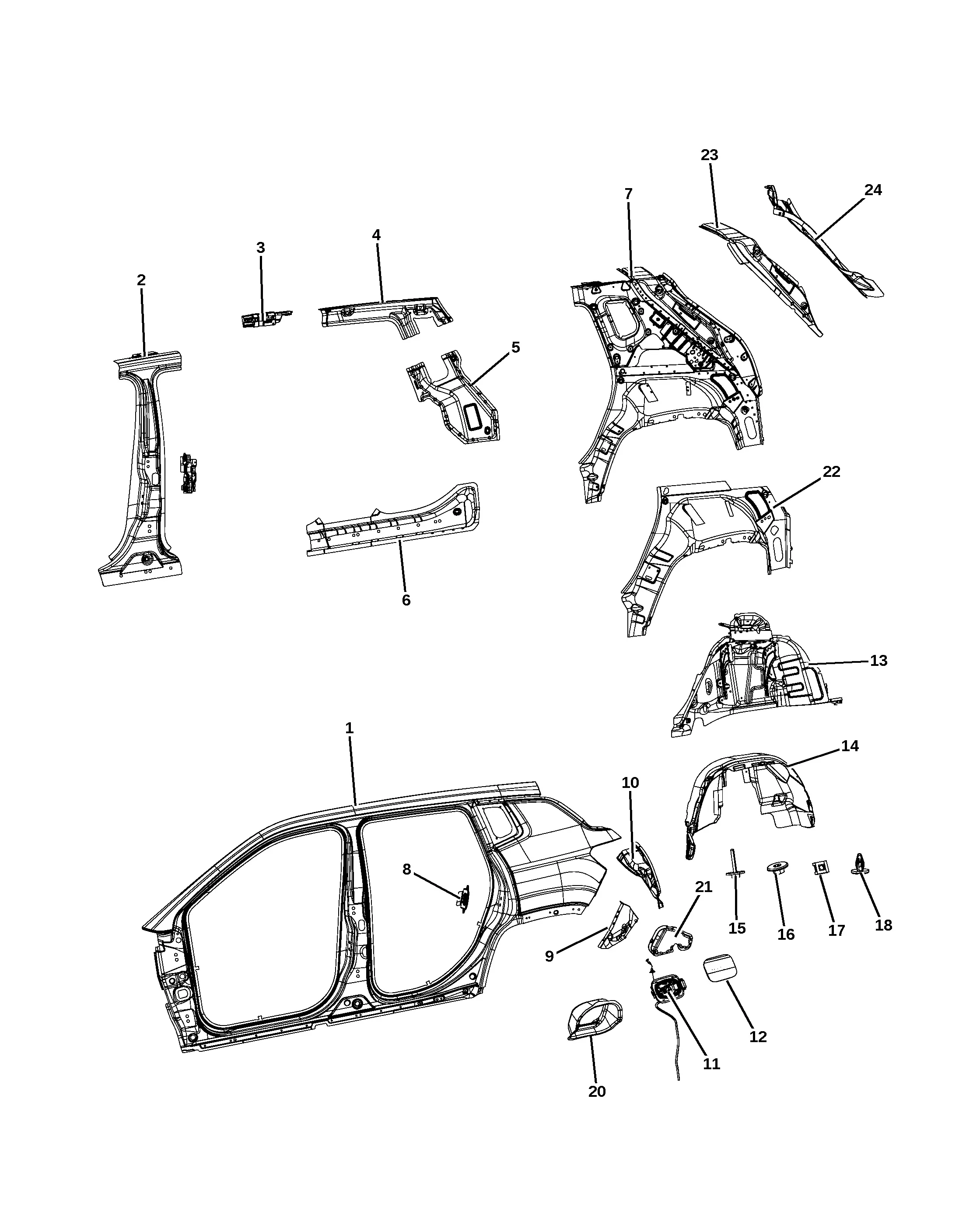 Quarter panel diagram