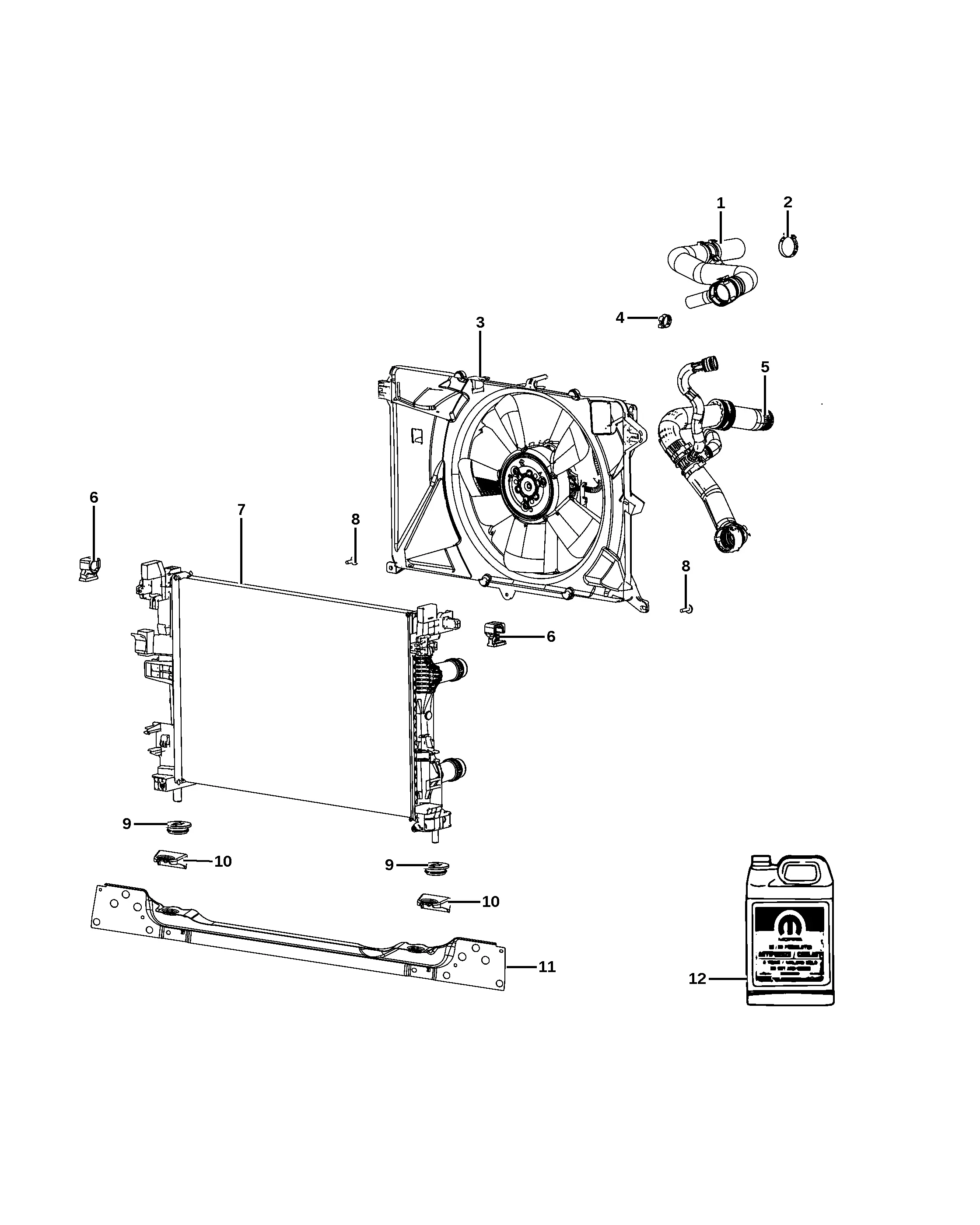Engine cooling system diagram