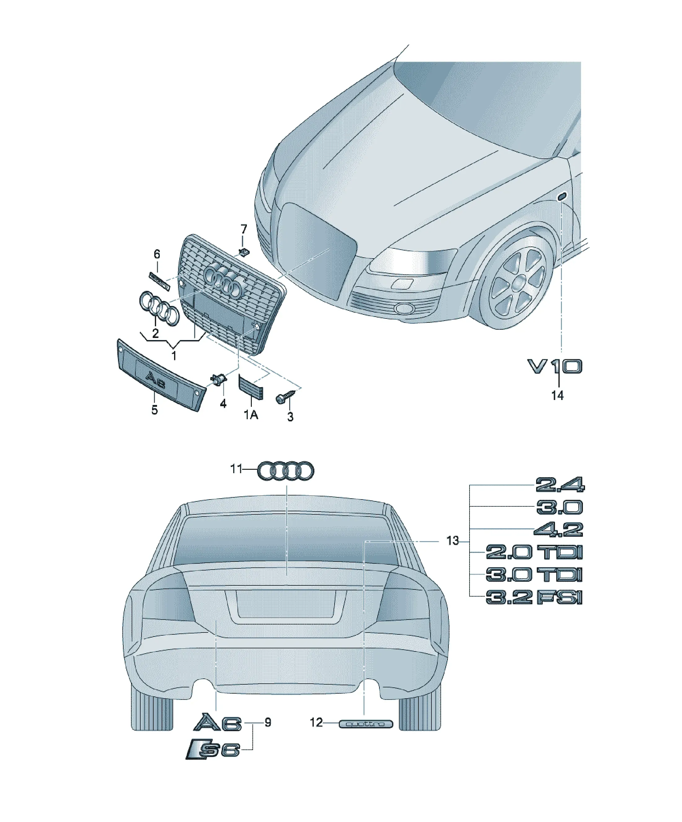 Radiator grille diagram