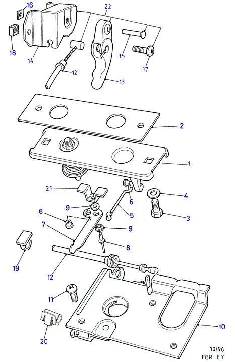 Hood control mechanism diagram