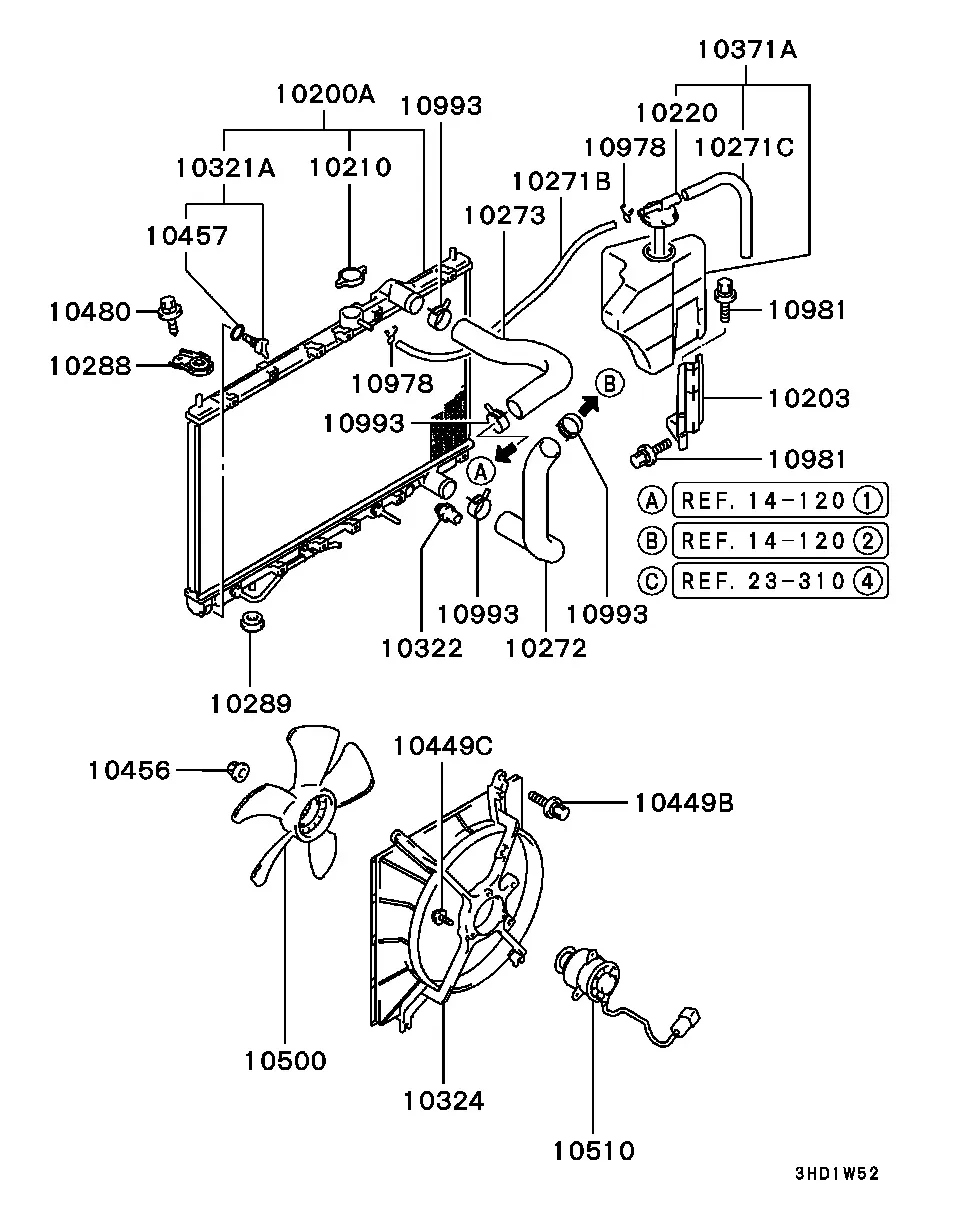 Engine cooling system diagram