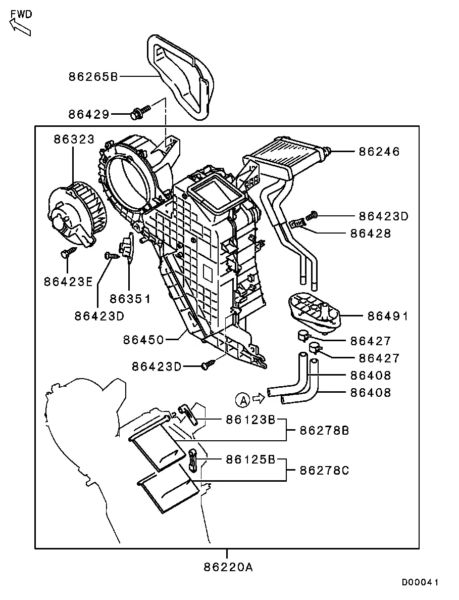Rear Heater Radiator diagram