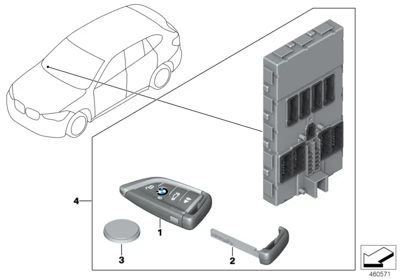 Remote control key diagram