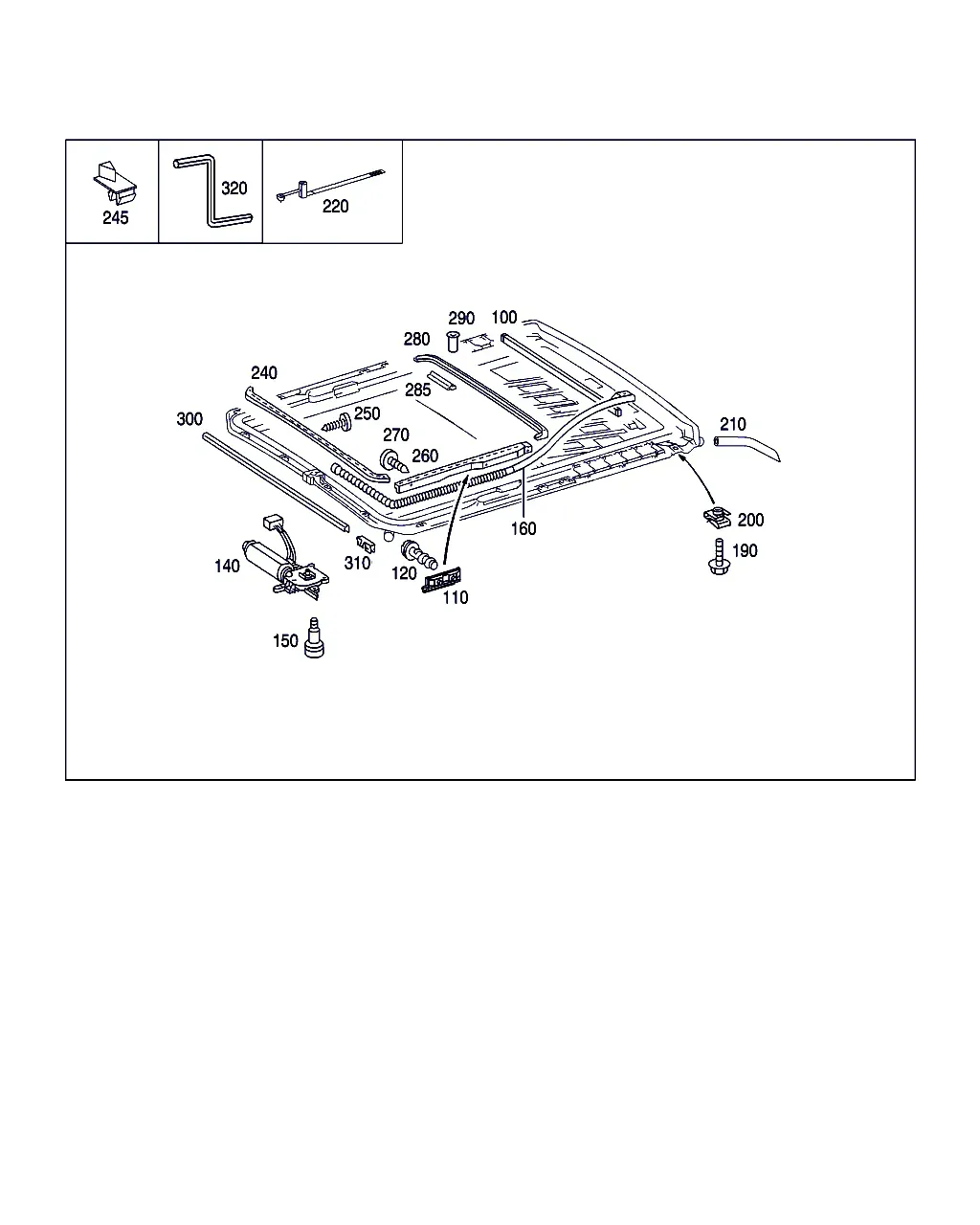 Схема «Рама подъёмно-сдвижного люка»