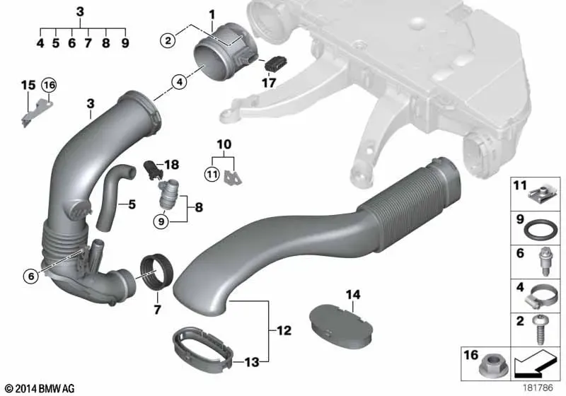 Air Flow Meter and Air Duct diagram