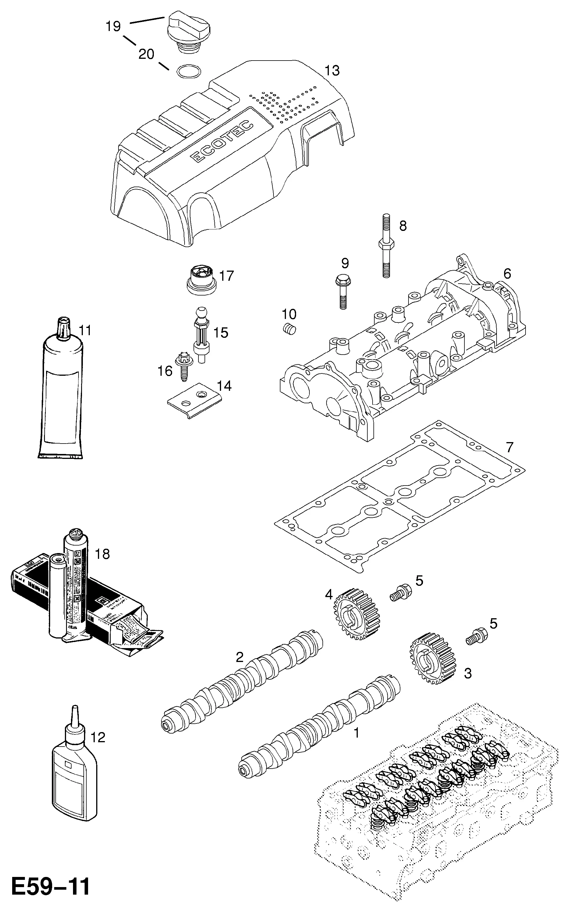 Camshaft and Housing diagram