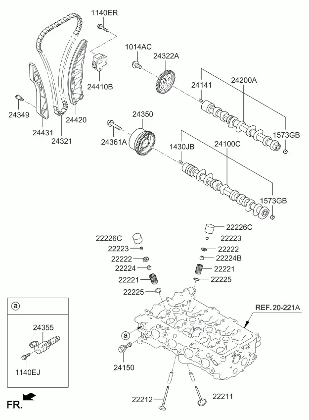 Camshaft and Valves diagram