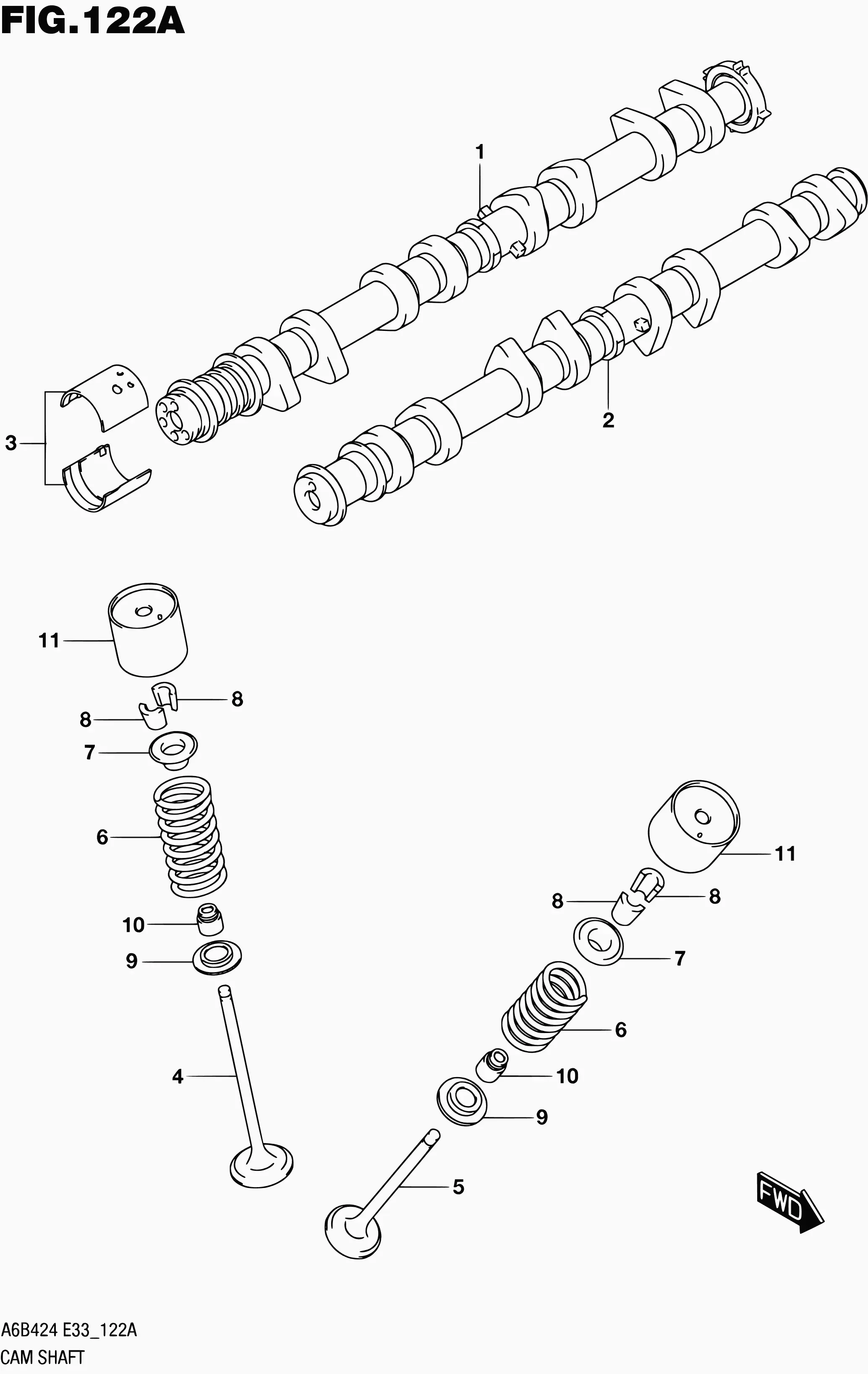 Camshaft and Valves diagram