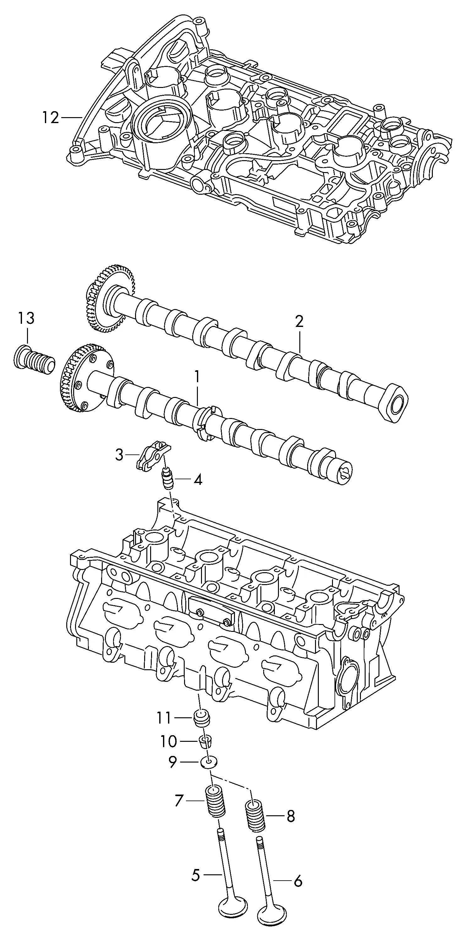 Camshaft and Valves diagram