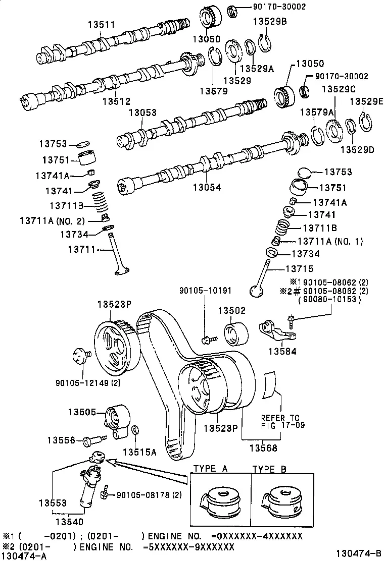 Camshaft and Valves diagram