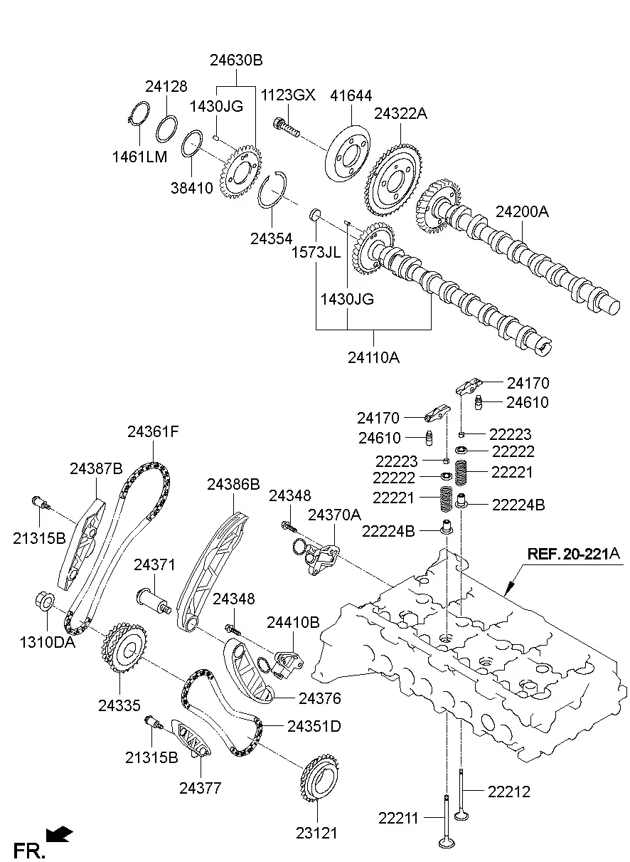 Camshaft and Valves diagram