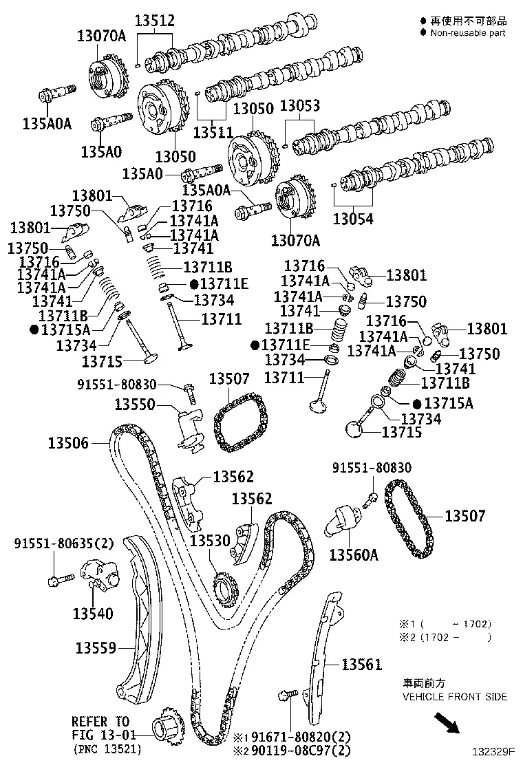 Camshaft and Valves diagram