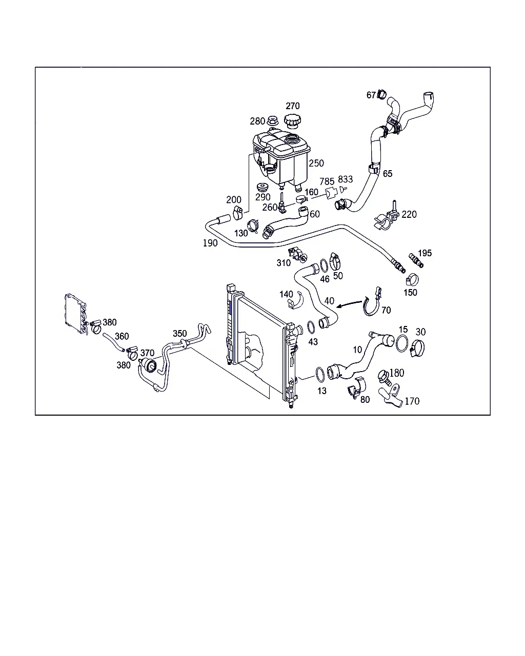 Expansion Tank, Mounting and Hoses diagram