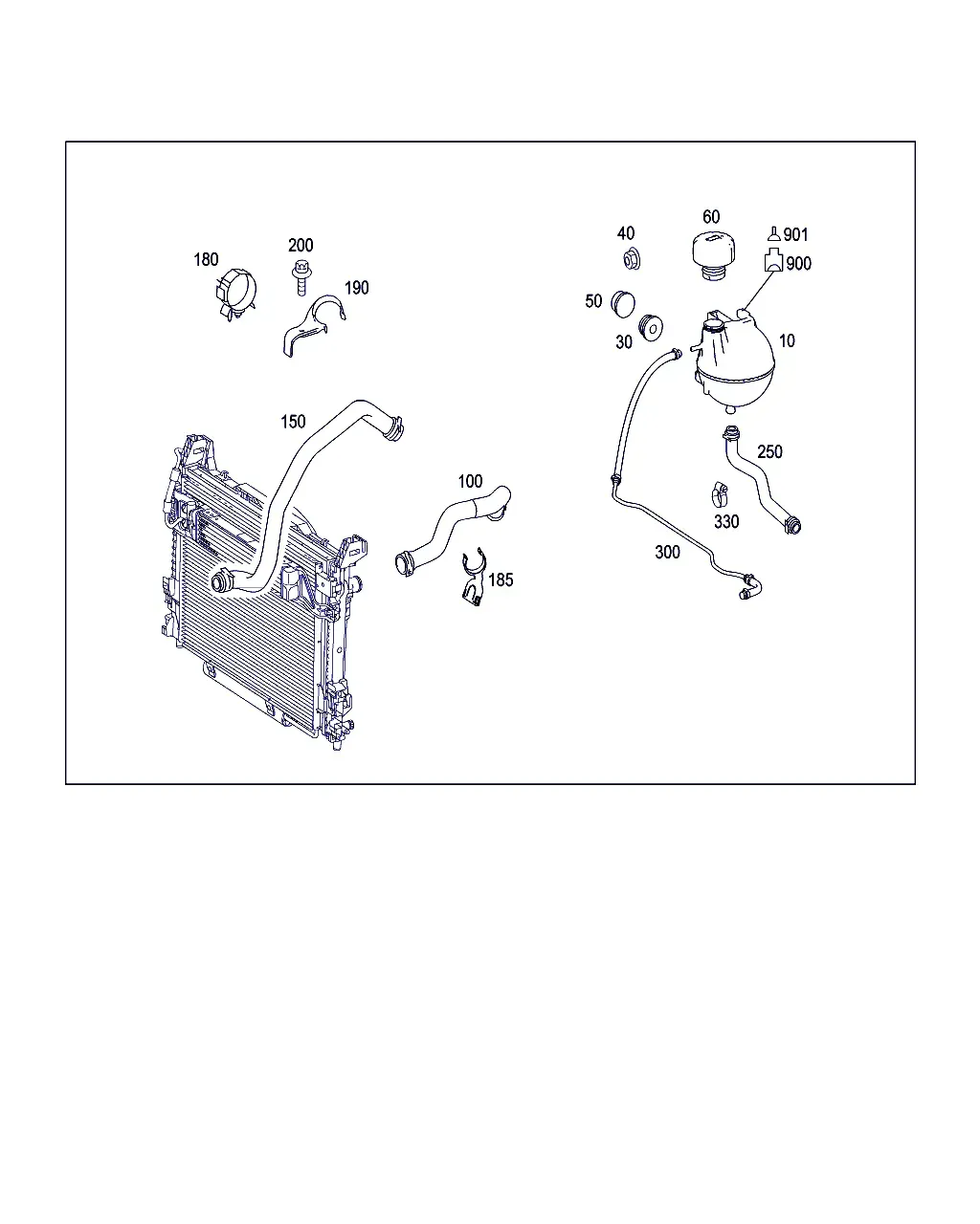 Expansion Tank, Mounting and Hoses diagram