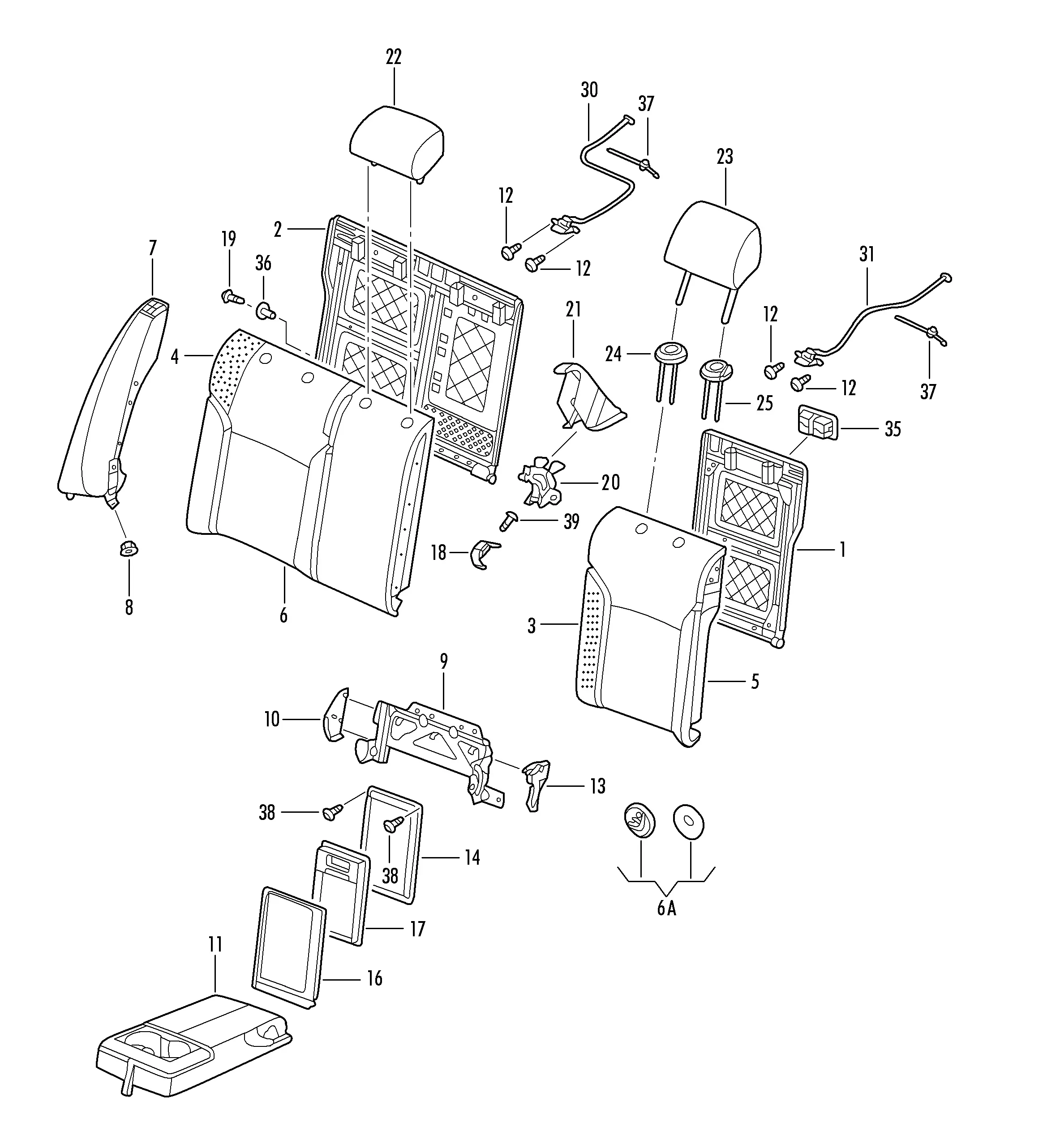 Split Seat Backrest diagram