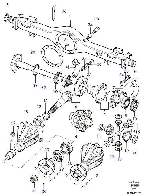 Rear axle differential diagram