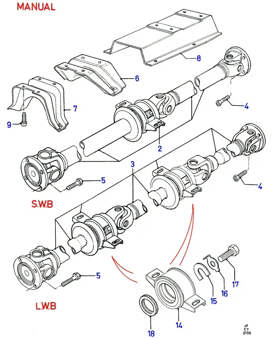 Rear drive shaft diagram