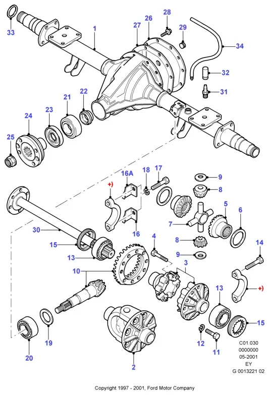 Rear axle differential diagram