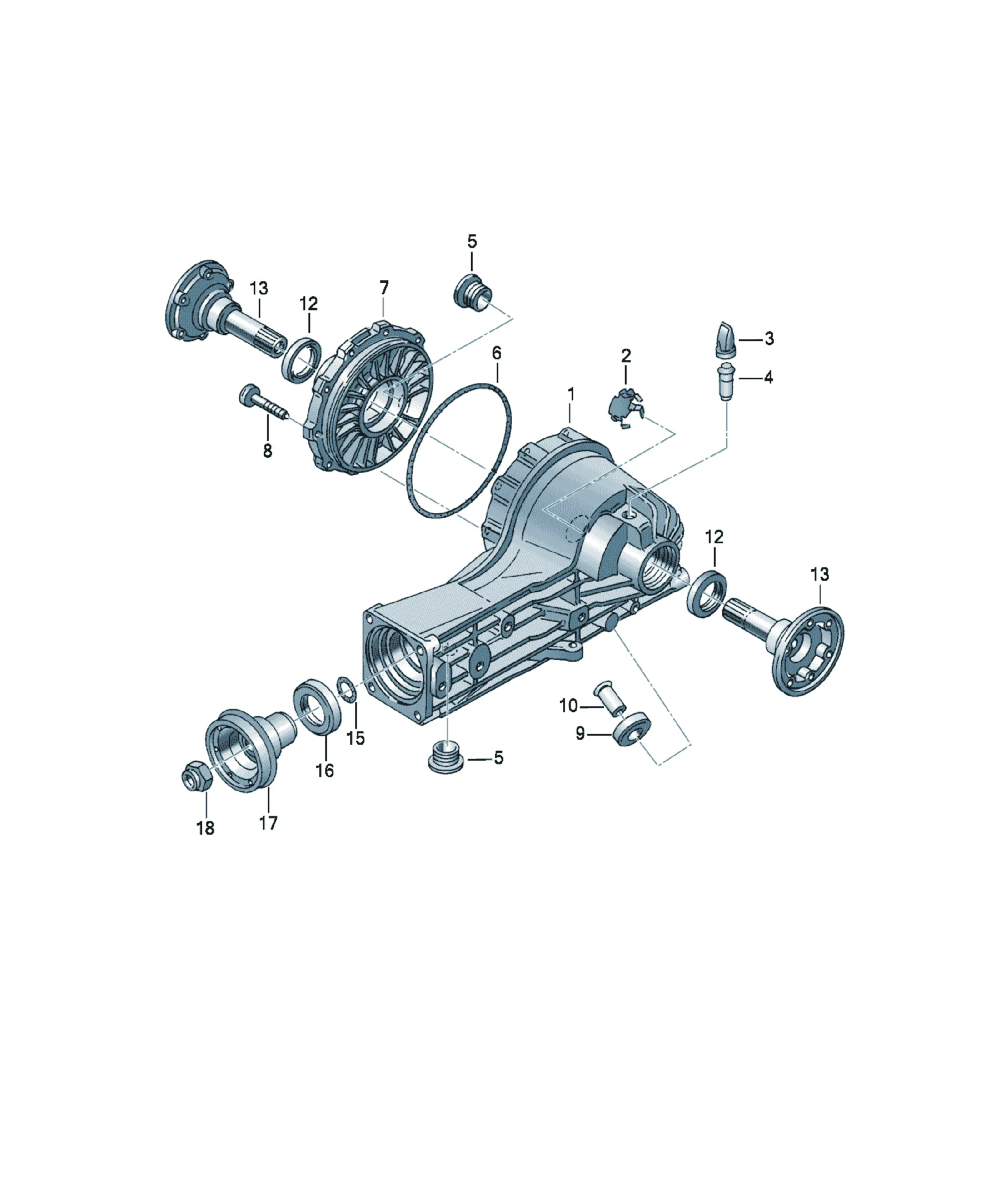 Rear axle differential housing diagram
