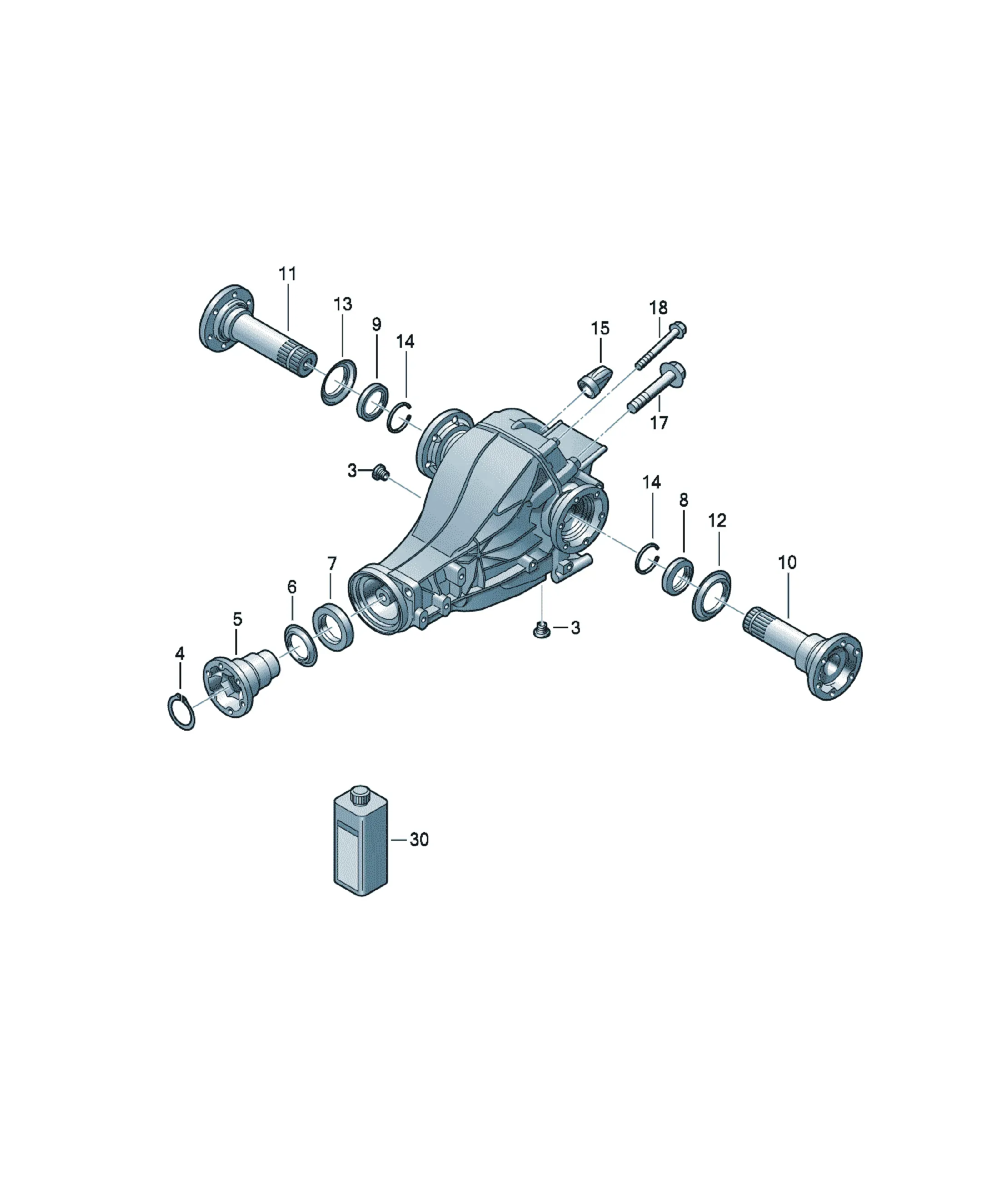 Rear axle differential housing diagram