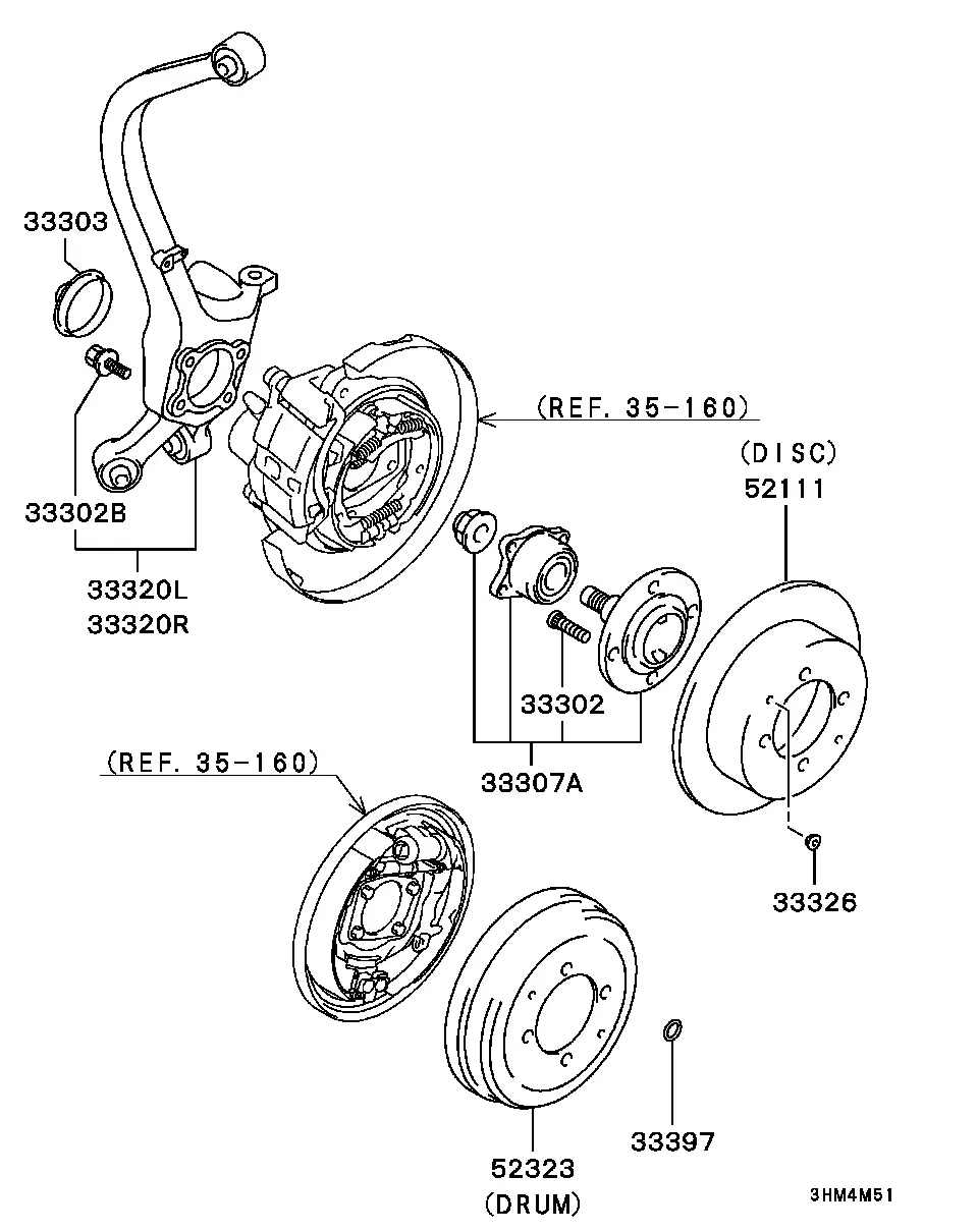Rear wheel hub diagram