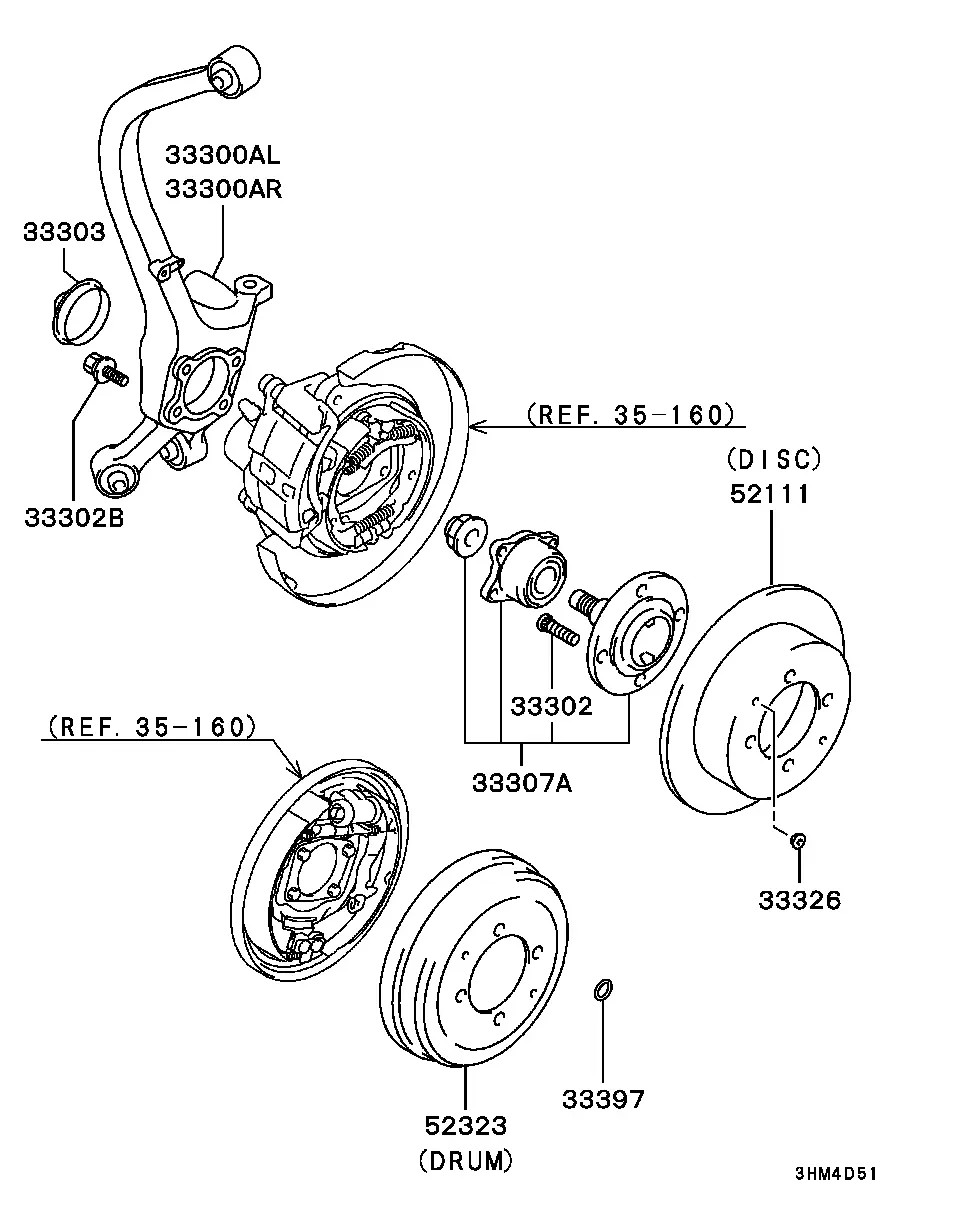 Rear wheel hub diagram