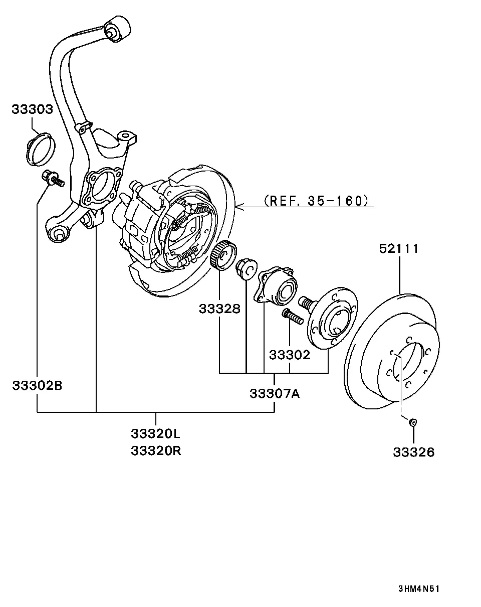 Rear wheel hub diagram