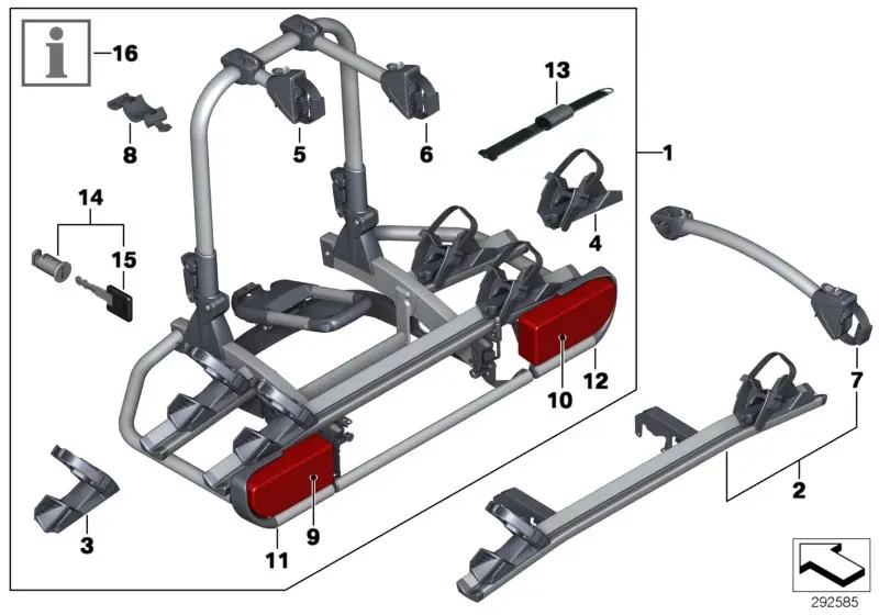 Rear bike rack diagram