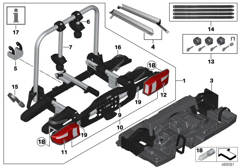Rear bike rack, compact diagram
