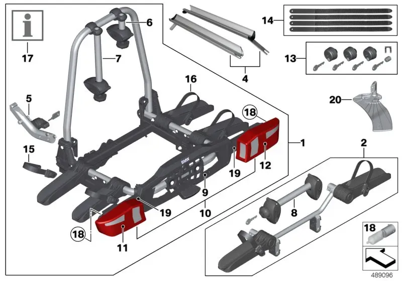 Rear bike rack Pro diagram