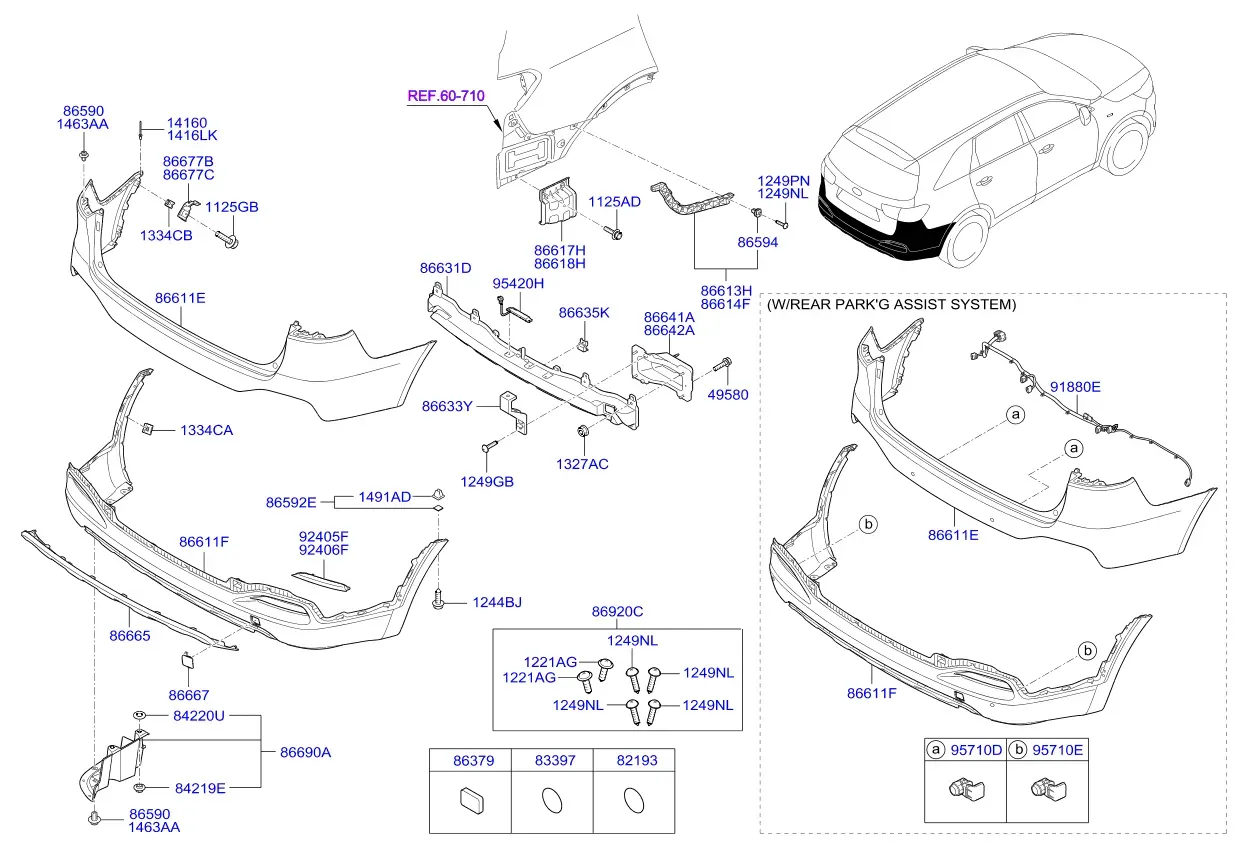 Rear bumper diagram