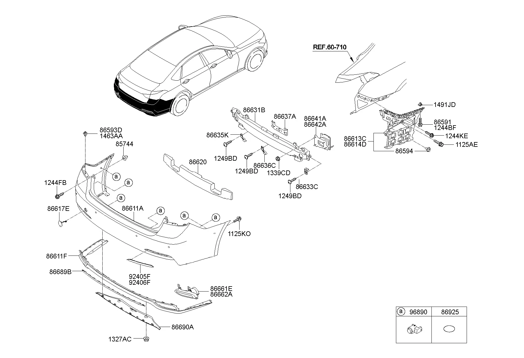 Rear bumper diagram