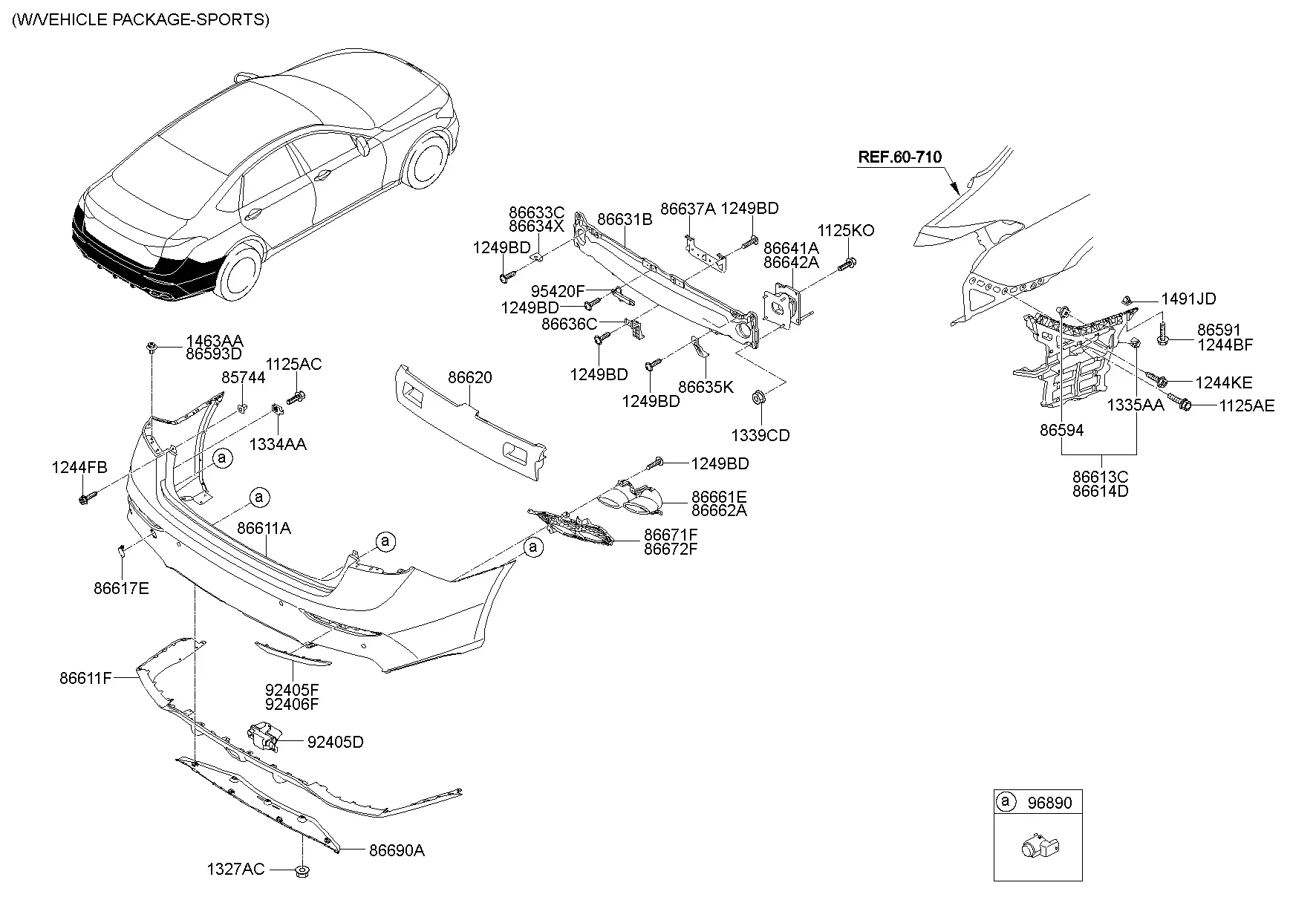 Rear bumper diagram