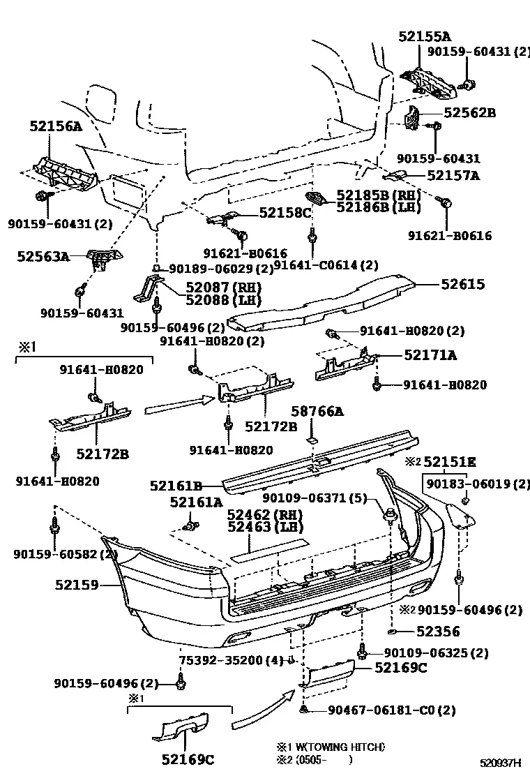 Rear bumper diagram