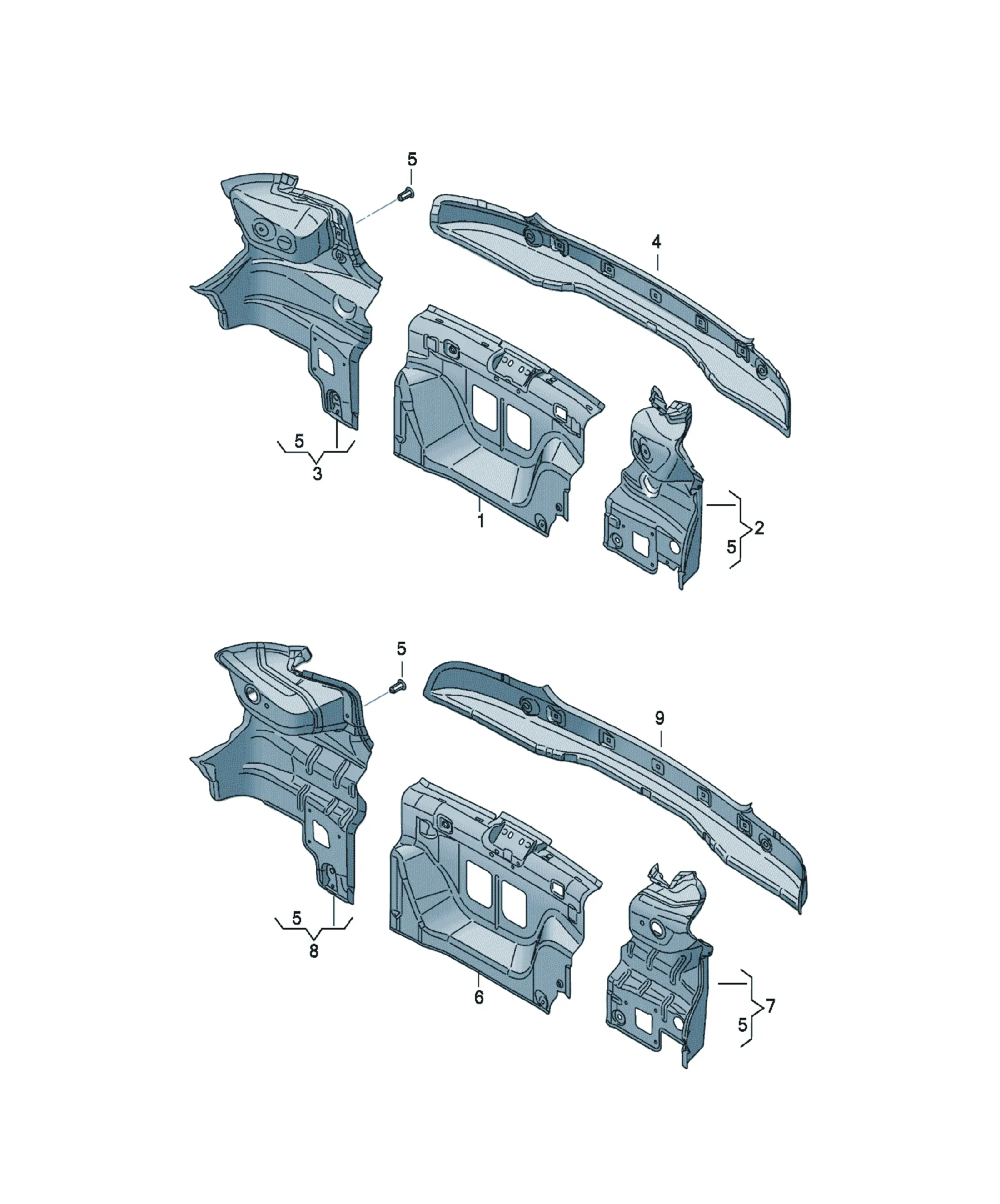Rear cross panel diagram