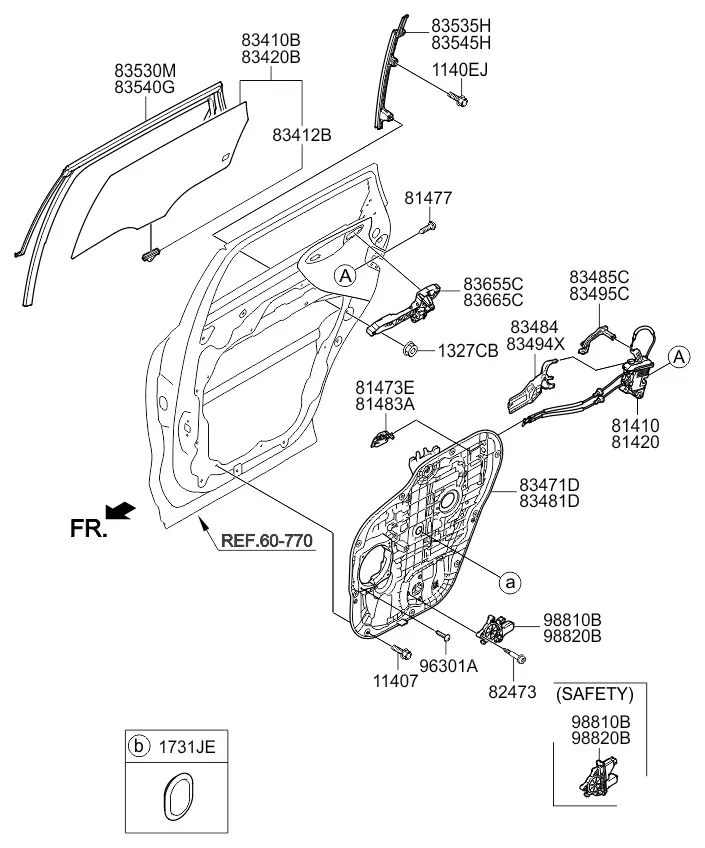 Rear door assembly diagram