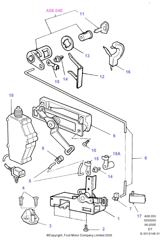 Tailgate lock diagram