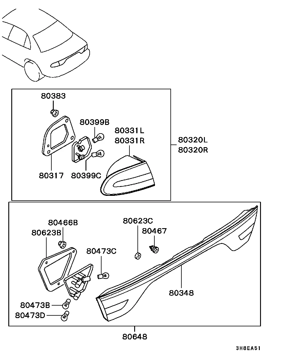 Rear combination lamp diagram