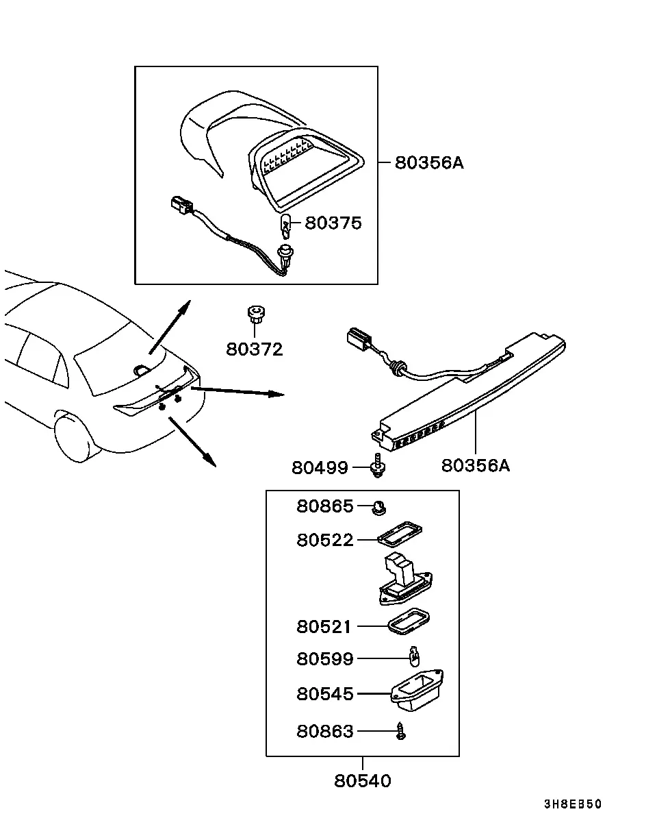 License plate lamp diagram